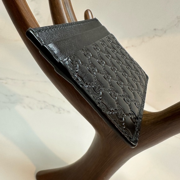 Gucci Microguccissima Embossed Black Leather Credit Card Holder Case Wallet - Picture 5 of 8